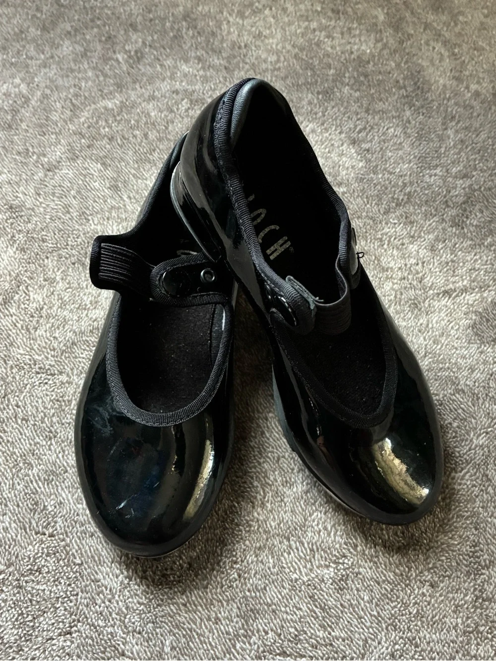 Bloch Annie Merry Jane Black Tap Shoes Techno Tap Plates Little Girl 11 Patent